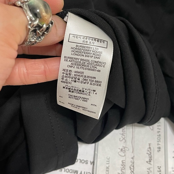 EUC Men’s Size Medium Burberry Contrasting Collar Cotton Polo Shirt In Black - Picture 14 of 16